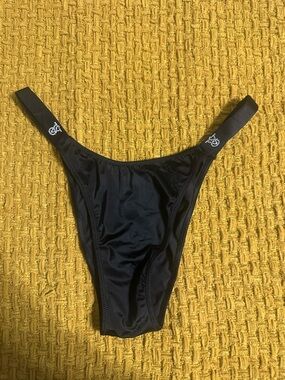 Victoria’s Secret Black Bikini panties with Rhinestone Logo Straps